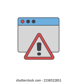 Exclamation mark icon in color, isolated on white background 
