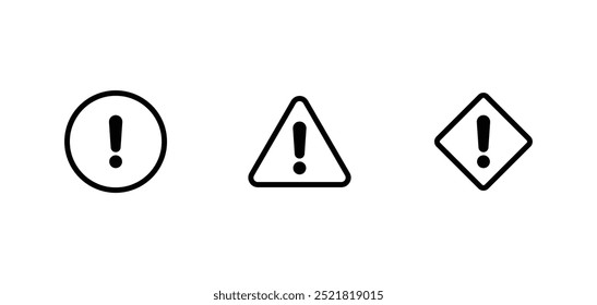 Symbol für Ausrufezeichen. Gefahrenzeichen. Aufmerksamkeitssymbole Symbol für Warnung und Aufmerksamkeit