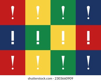 exclamation mark icon design, colorfull icons set design