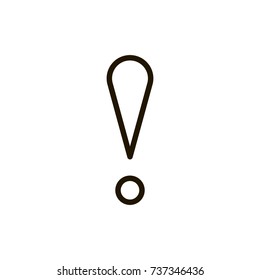 Exclamation mark icon flat icon. Single high quality outline symbol of info for web design or mobile app. Thin line signs of technology for design logo, visit card, etc. Outline logo of mark