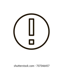 Exclamation mark icon flat icon. Single high quality outline symbol of info for web design or mobile app. Thin line signs of technology for design logo, visit card, etc. Outline logo of mark