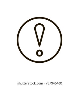 Exclamation mark icon flat icon. Single high quality outline symbol of info for web design or mobile app. Thin line signs of technology for design logo, visit card, etc. Outline logo of mark