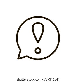 Exclamation mark icon flat icon. Single high quality outline symbol of info for web design or mobile app. Thin line signs of technology for design logo, visit card, etc. Outline logo of mark