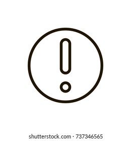 Exclamation mark icon flat icon. Single high quality outline symbol of info for web design or mobile app. Thin line signs of technology for design logo, visit card, etc. Outline logo of mark