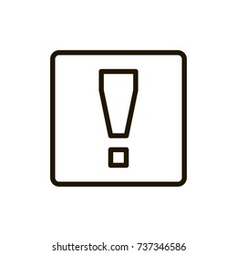 Exclamation mark icon flat icon. Single high quality outline symbol of info for web design or mobile app. Thin line signs of technology for design logo, visit card, etc. Outline logo of mark