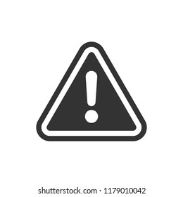 Exclamation mark icon in flat style. Danger alarm vector illustration on white isolated background. Caution risk business concept.