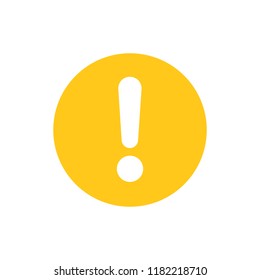 Exclamation mark icon in flat style. Danger alarm vector illustration on white isolated background. Caution risk business concept.