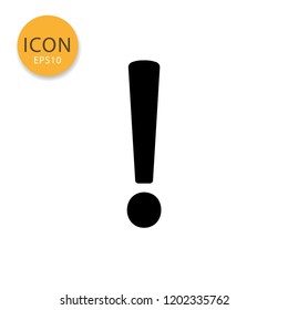 Exclamation mark icon flat style in black color vector illustration on white background.