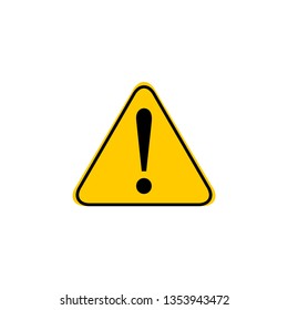 Exclamation mark icon in flat style. Danger alarm vector illustration on white isolated background. Caution risk business concept