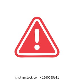 Exclamation mark icon in flat style. Caution risk business concept, Danger alarm vector illustration on white isolated background.