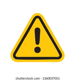 Exclamation mark icon in flat style. Caution risk business concept,