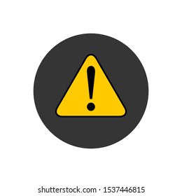 Exclamation mark icon in flat style. Danger alarm vector illustration on white isolated background. Caution risk business concept