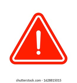 Exclamation mark icon in flat style. Caution risk business concept. warning attention sign symbol. Danger alarm vector illustration on white isolated background.