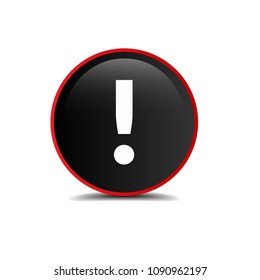 exclamation mark icon and glossy button .vector illustration
