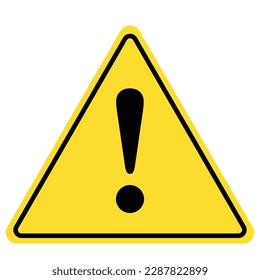 Exclamation mark icon  hazard warning attention sign  danger   caution symbol  error logo  risk graphic  flat style vector illustration for web  app  mobile  Yellow color triangle clip art isolated 