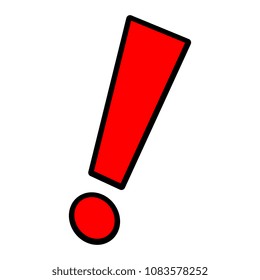 Exclamation Mark Icon Isolated On White Background