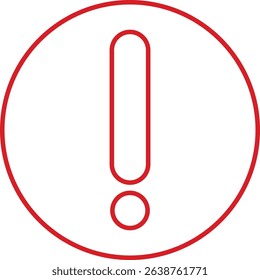Exclamation mark icon isolated on transparent background. Precautions circle symbol design. Emergency Warning Sign vector illustration. Speech bubble with exclamation mark.