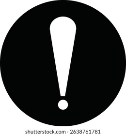 Exclamation mark icon isolated on transparent background. Precautions circle symbol design. Emergency Warning Sign vector illustration. Speech bubble with exclamation mark.