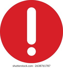 Exclamation mark icon isolated on transparent background. Precautions circle symbol design. Emergency Warning Sign vector illustration. Speech bubble with exclamation mark.