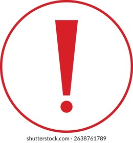 Exclamation mark icon isolated on transparent background. Precautions circle symbol design. Emergency Warning Sign vector illustration. Speech bubble with exclamation mark.