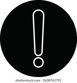 Exclamation mark icon isolated on transparent background. Precautions circle symbol design. Emergency Warning Sign vector illustration. Speech bubble with exclamation mark.
