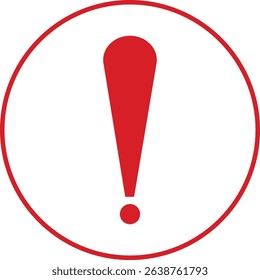 Exclamation mark icon isolated on transparent background. Precautions circle symbol design. Emergency Warning Sign vector illustration. Speech bubble with exclamation mark.