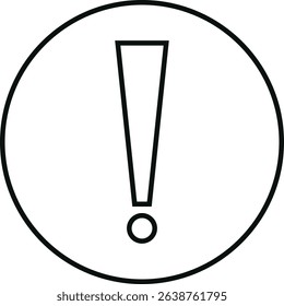 Exclamation mark icon isolated on transparent background. Precautions circle symbol design. Emergency Warning Sign vector illustration. Speech bubble with exclamation mark.