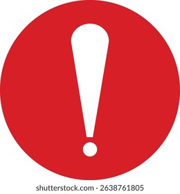 Exclamation mark icon isolated on transparent background. Precautions circle symbol design. Emergency Warning Sign vector illustration. Speech bubble with exclamation mark.
