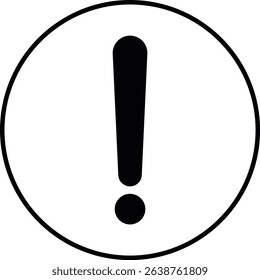 Exclamation mark icon isolated on transparent background. Precautions circle symbol design. Emergency Warning Sign vector illustration. Speech bubble with exclamation mark.