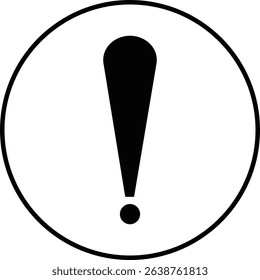 Exclamation mark icon isolated on transparent background. Precautions circle symbol design. Emergency Warning Sign vector illustration. Speech bubble with exclamation mark.