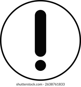 Exclamation mark icon isolated on transparent background. Precautions circle symbol design. Emergency Warning Sign vector illustration. Speech bubble with exclamation mark.