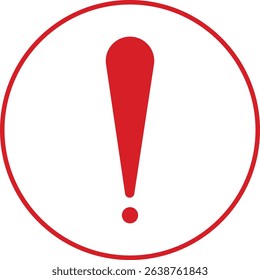 Exclamation mark icon isolated on transparent background. Precautions circle symbol design. Emergency Warning Sign vector illustration. Speech bubble with exclamation mark.