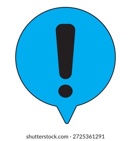 Exclamation mark icon isolated on white background. Precautions circle symbol design. Emergency Warning Sign vector illustration. Speech bubble with exclamation mark.