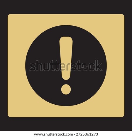 Exclamation mark icon isolated on black background. Precautions circle symbol design. Emergency Warning Sign vector illustration. Speech bubble with exclamation mark.