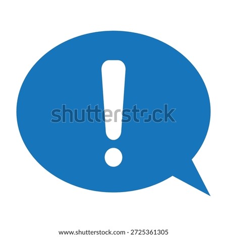 Exclamation mark icon isolated on white background. Precautions circle symbol design. Emergency Warning Sign vector illustration. Speech bubble with exclamation mark.