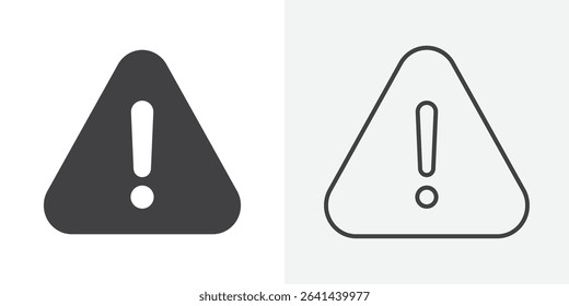 Exclamation mark icon Line graphics illustration
