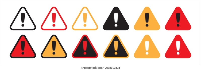 Exclamation mark icon. Exclamation marks vector icons set. Warning and caution mark vector illustration