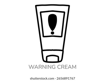 Ausrufezeichen-Symbol auf einer Warncreme-Illustration, die eine kreative Idee darstellt