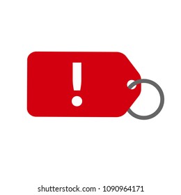 exclamation mark icon and price label.vector illustration