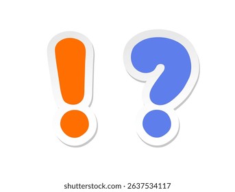 Exclamation mark icon in red speech bubble. Linear question mark.  with black line, doodle style. Vector illustration in a flat style. 