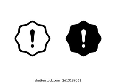 exclamation mark icon set. Great for use in website design, user interfaces, warning signs, and general informational graphics