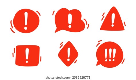 Exclamation mark  icon set.Warning, precaution, attention, alert icon.