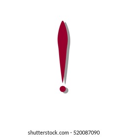 Exclamation mark icon with shadow. Vector illustration