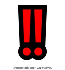 Exclamation mark icon sign flat vector on white background