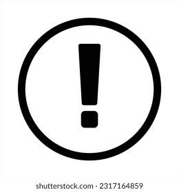 Exclamation mark icon. Exclamation mark icon sign and symbol for apps and websites with transparent background.