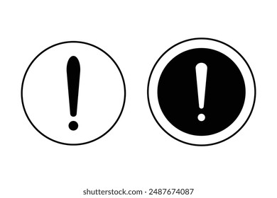 Exclamation mark icon. Exclamation mark icon sign and symbol for apps and websites with transparent background.