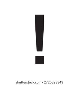 Icono de signo de exclamación - Símbolo negro minimalista simple para advertencia, alerta e información importante, Ilustración vectorial aislada en blanco
