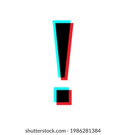 Exclamation mark icon. Social media concept. Isolated on white background. 