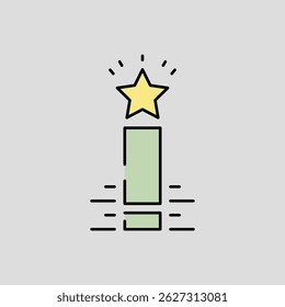 The exclamation mark icon with a star above it symbolizes great attention to something that stands out or is extraordinary.