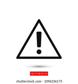exclamation mark icon, stock vector illustration flat design style
